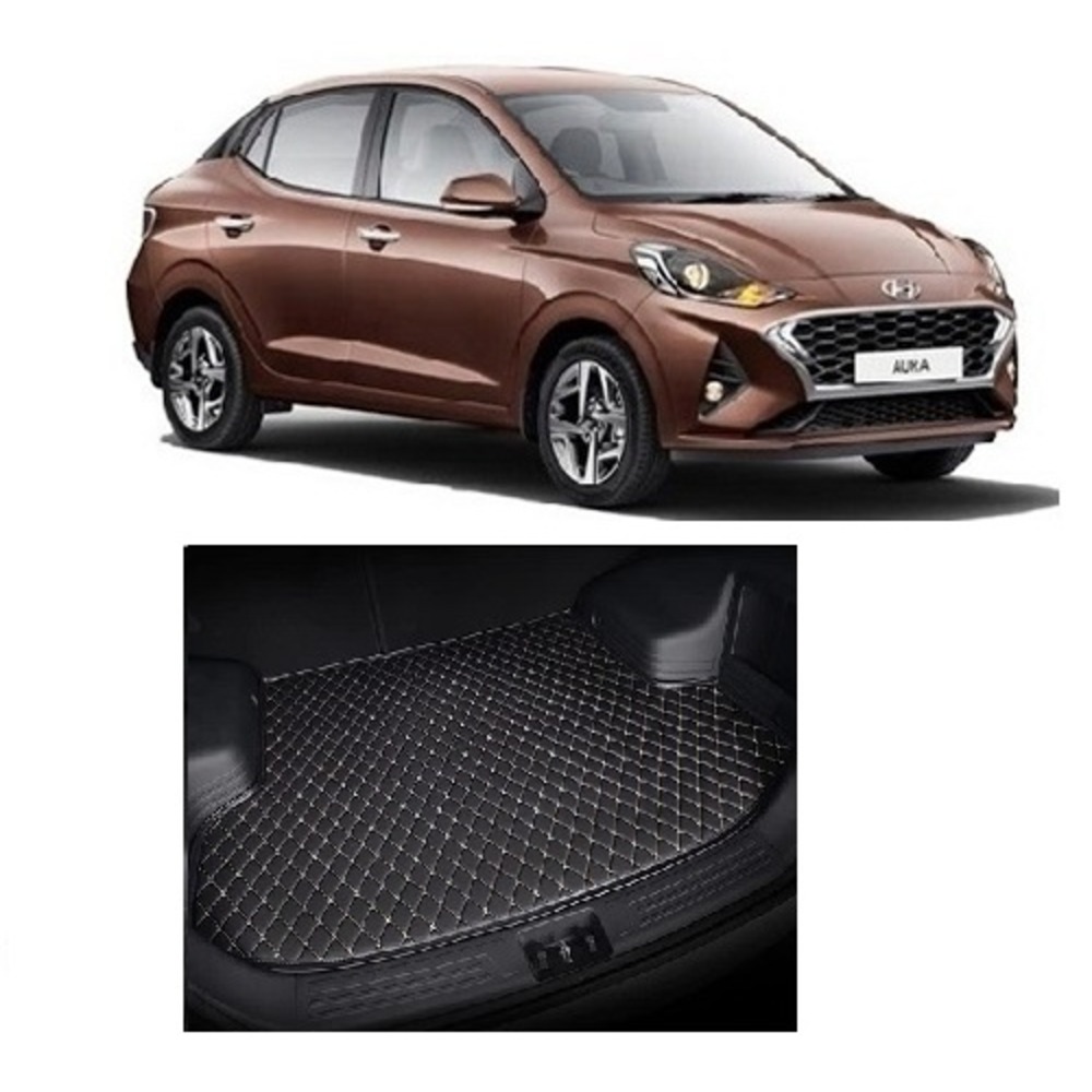 7D Car Trunk/Boot/Dicky PU Leatherette Mat for Aura  - Black